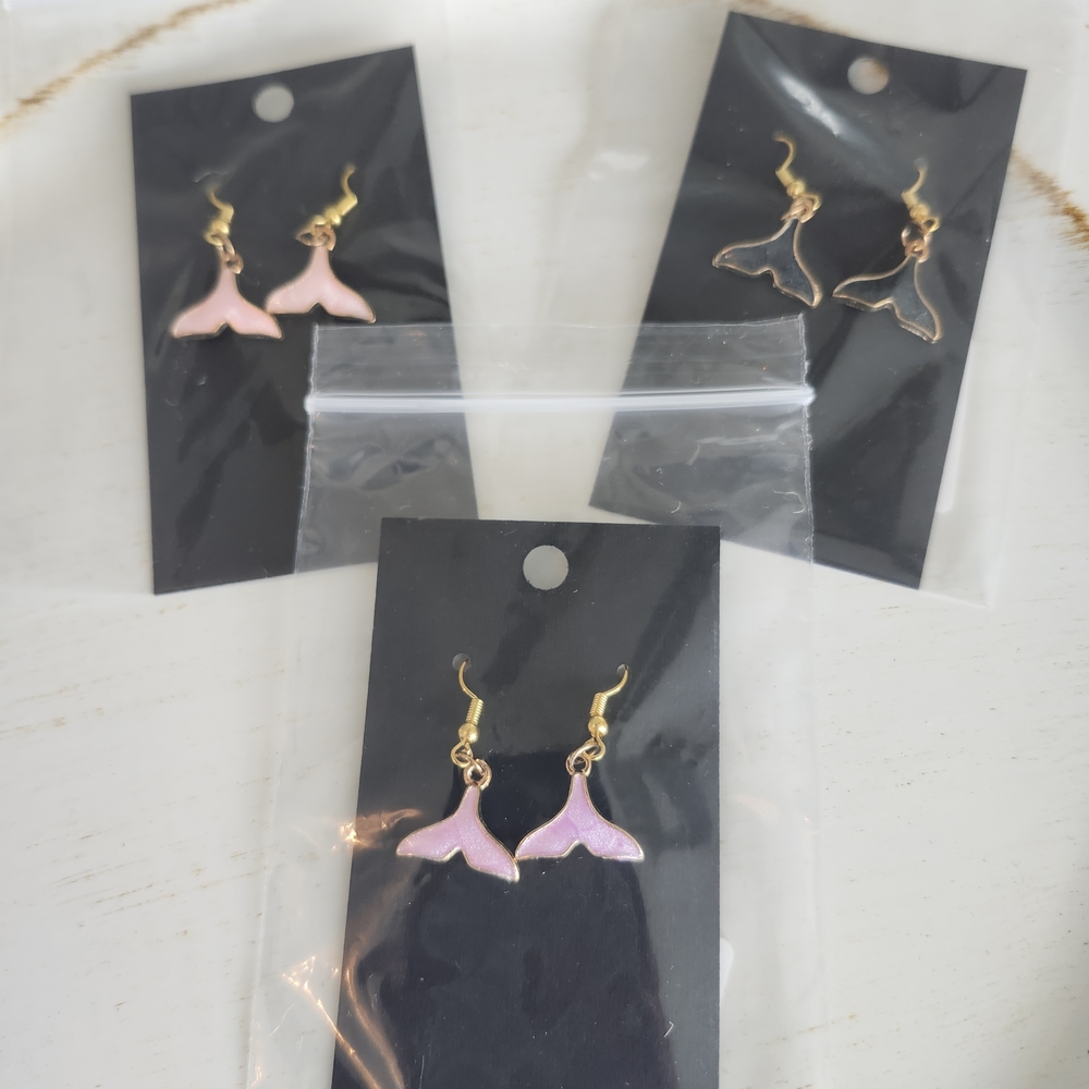 Pink Mermaid Tail Earrings